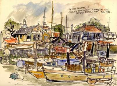 Hurried sketch just before demolition.